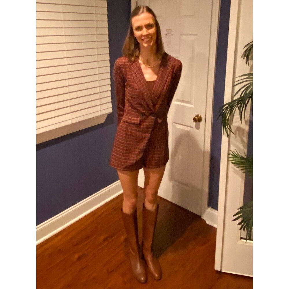 HYFVE Plaid Blazer Suit Romper Women's Sz Small